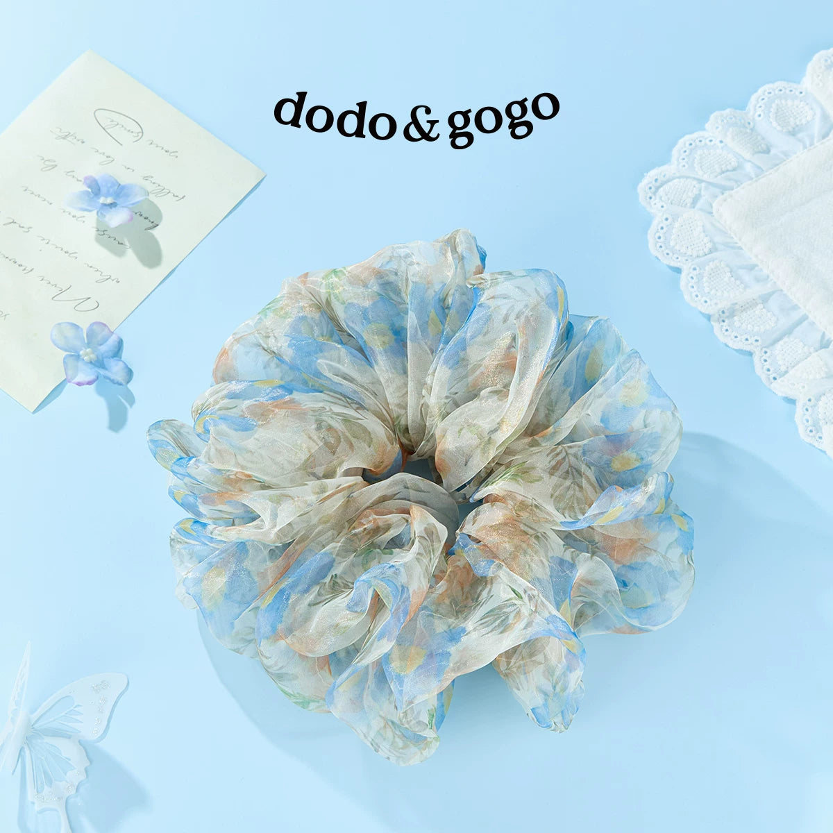 DODOGOGO Flower Yarn Ring Large Intestine Hair Band French Hair Rope