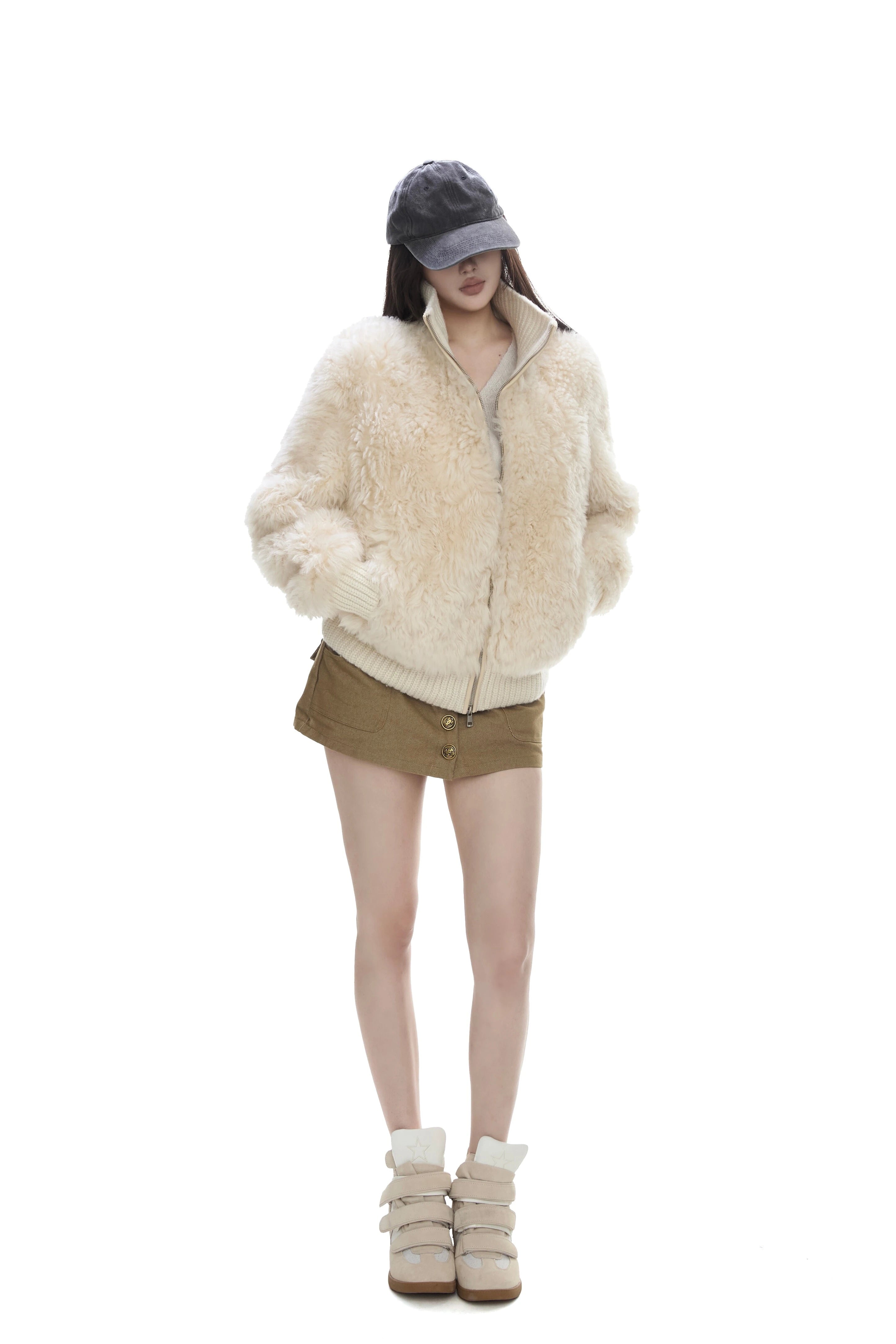 WITHMIN Loose Premium Lamb Wool Coat