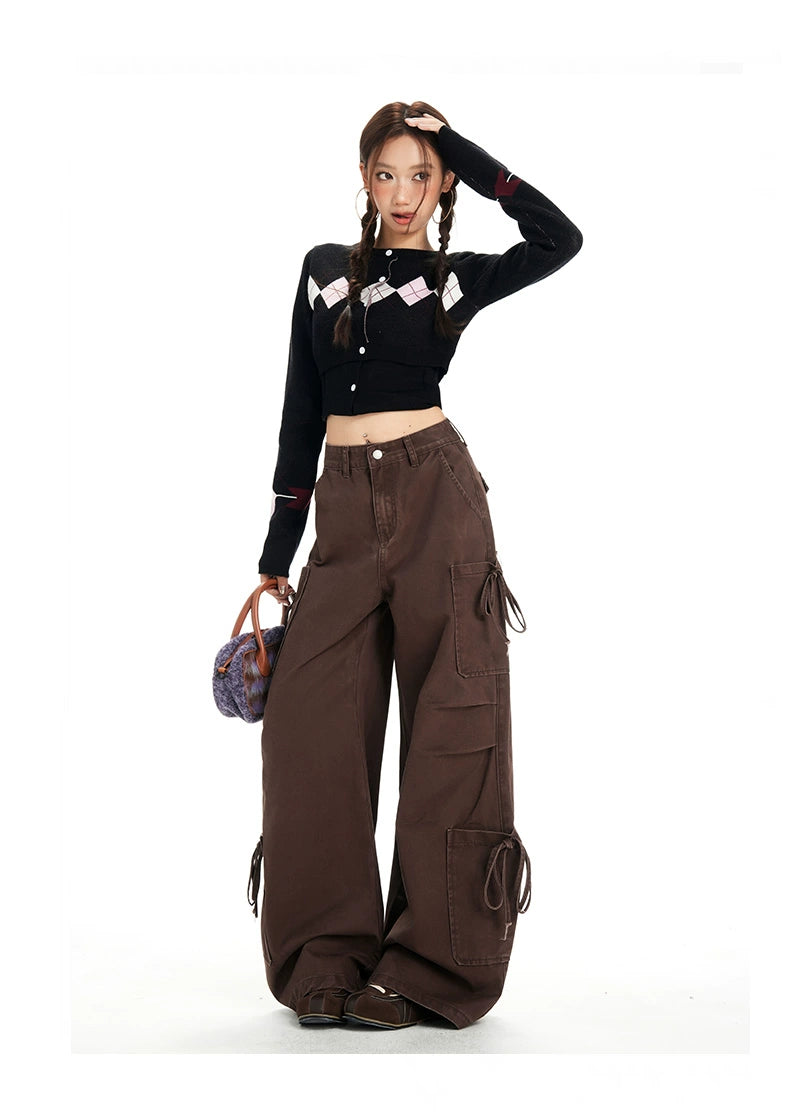KPSR Three-dimensional Strap-up Pleated Jeans