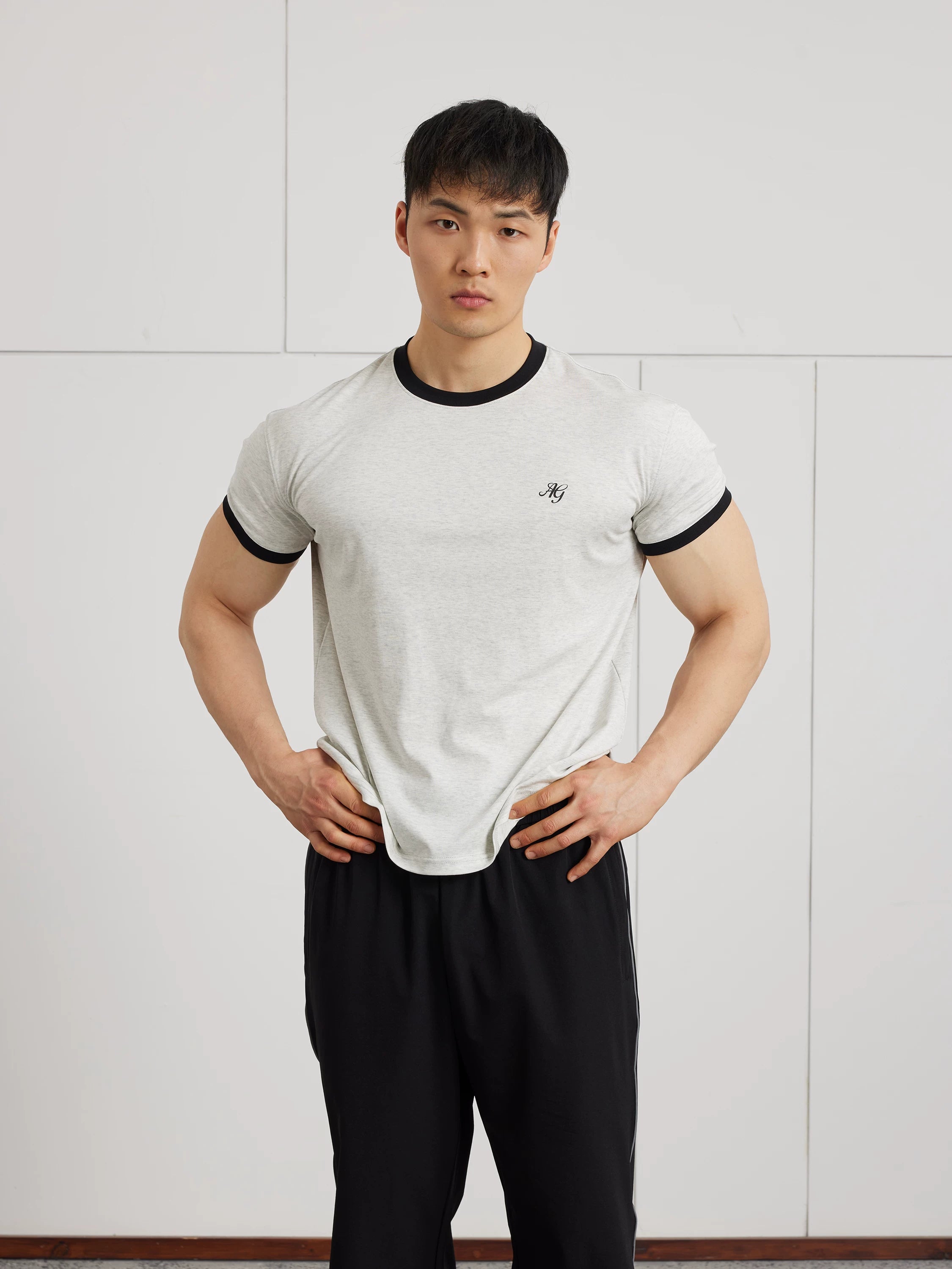 AFTERGLOW Vintage Contrast Casual TEE