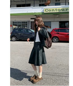 KANO Retro Old Denim Skirt