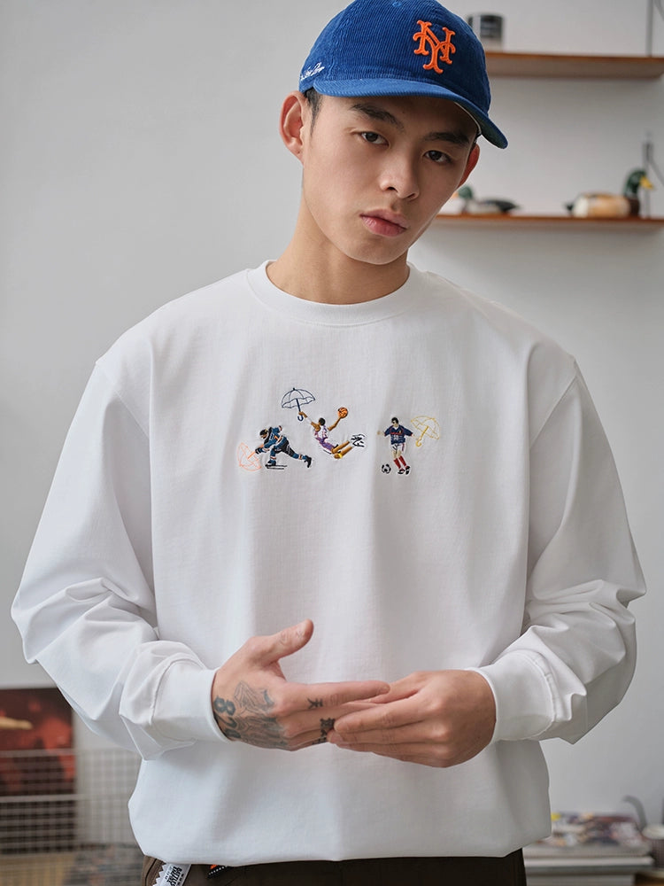 Battles Sports Character Embroidery Long Sleeve