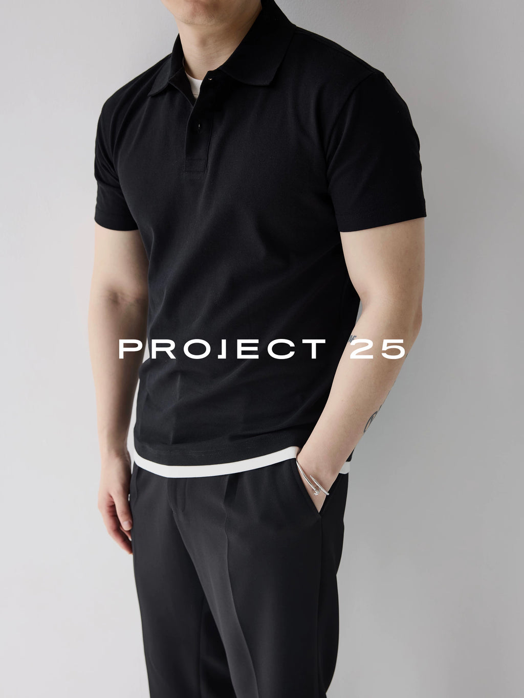 PROJECT 25 Men's -Gauge Pique Sorona Cooling Two-Layer Polo Shirt