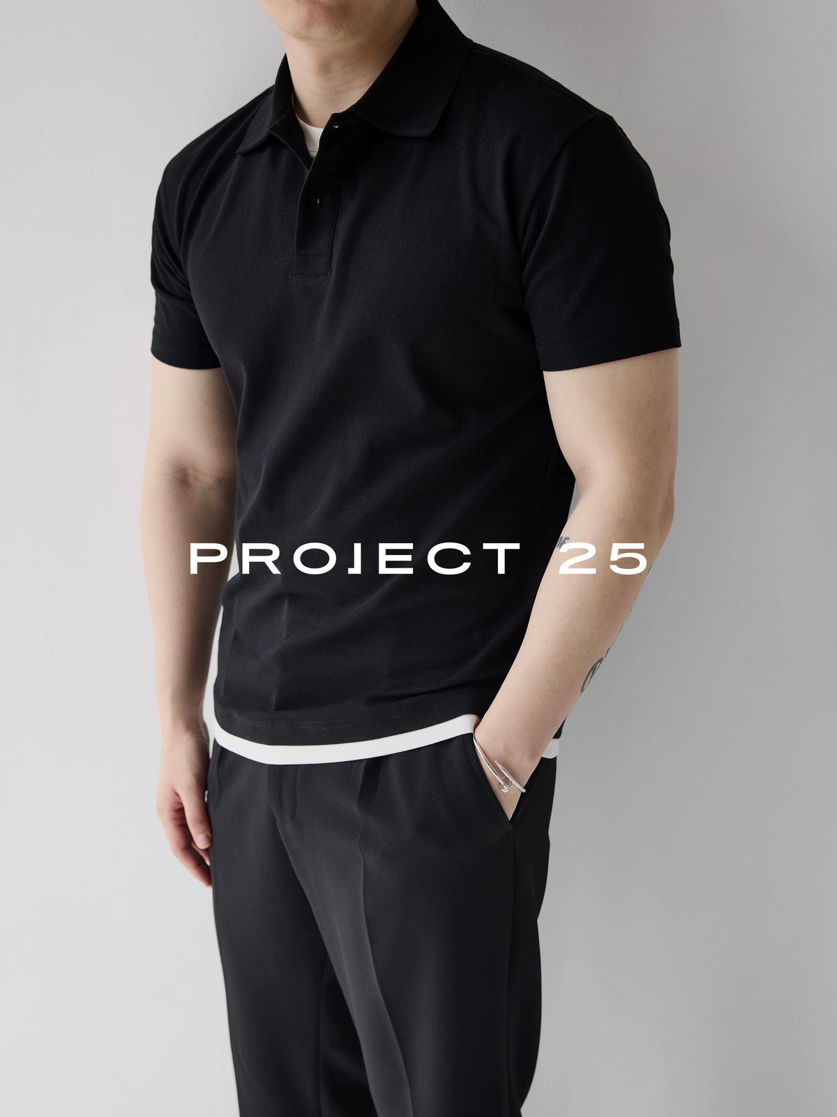 PROJECT 25 Men's -Gauge Pique Sorona Cooling Two-Layer Polo Shirt