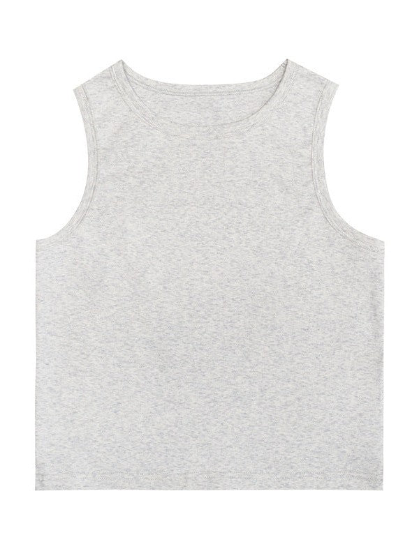 UNF round neck slim-fitting outer Crop Top Tee