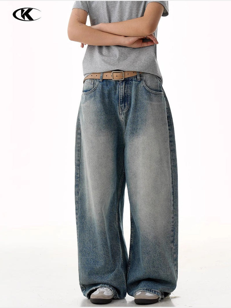11KN Straight and Thin Three-dimensional Loose Jeans