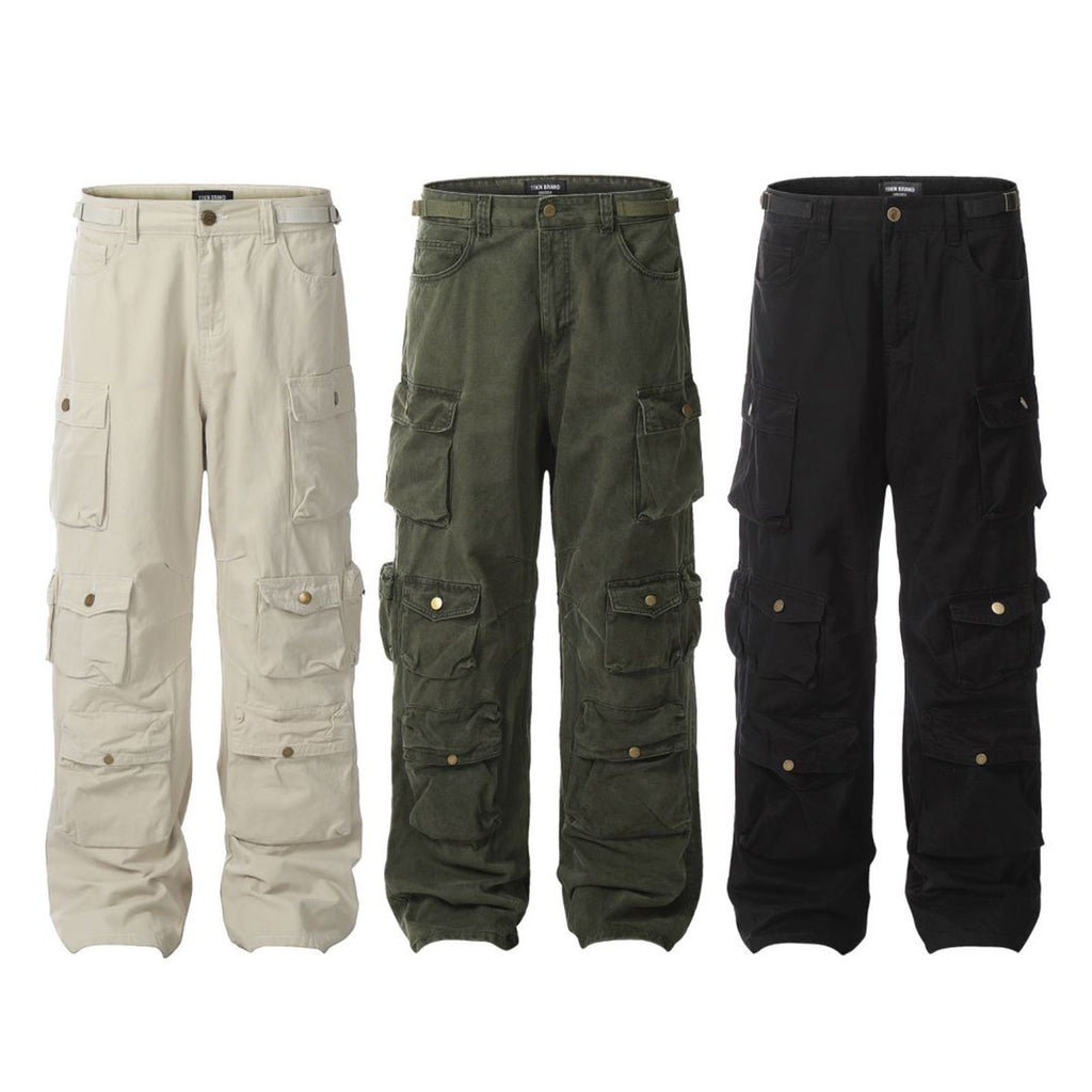 11KN Mid-Rise Wide-Leg Cargo Pants
