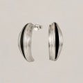 MEZZEM Black Modern Striped Geometric Earrings