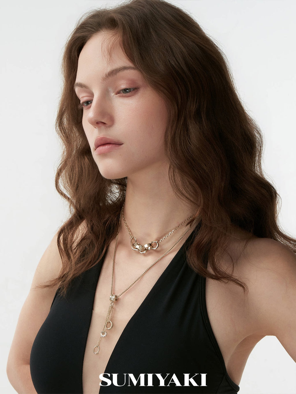 SUMIYAKI Tube Bead Tassel Choker Necklace