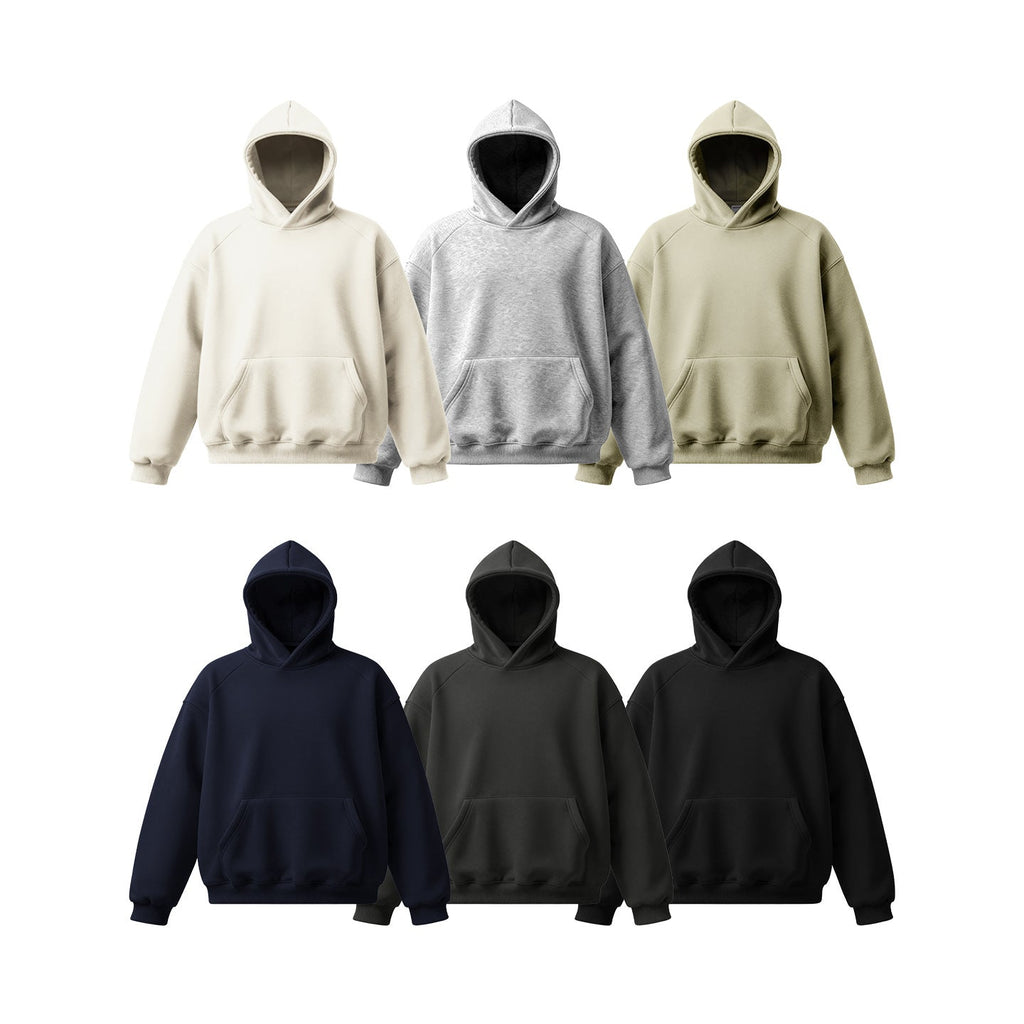 (Clearance) Inflation Fleece-Lined 325g Loose Hoodie