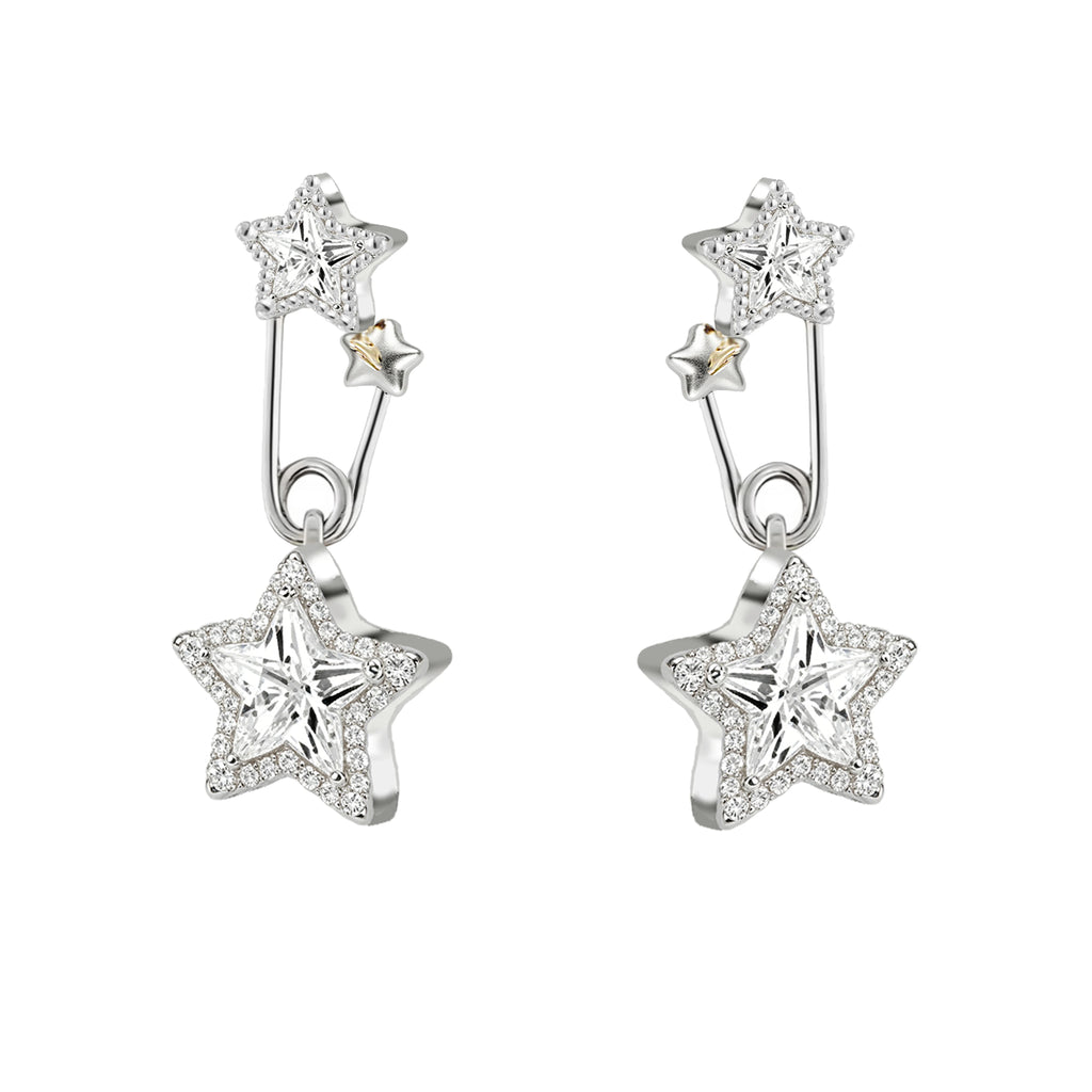 MASW Star-Shaped Cubic Zirconia Stud Earrings