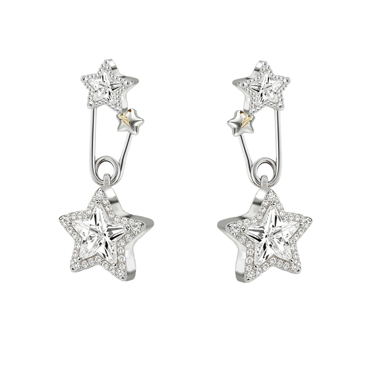 MASW Star Cubic Zirconia Stud Earrings