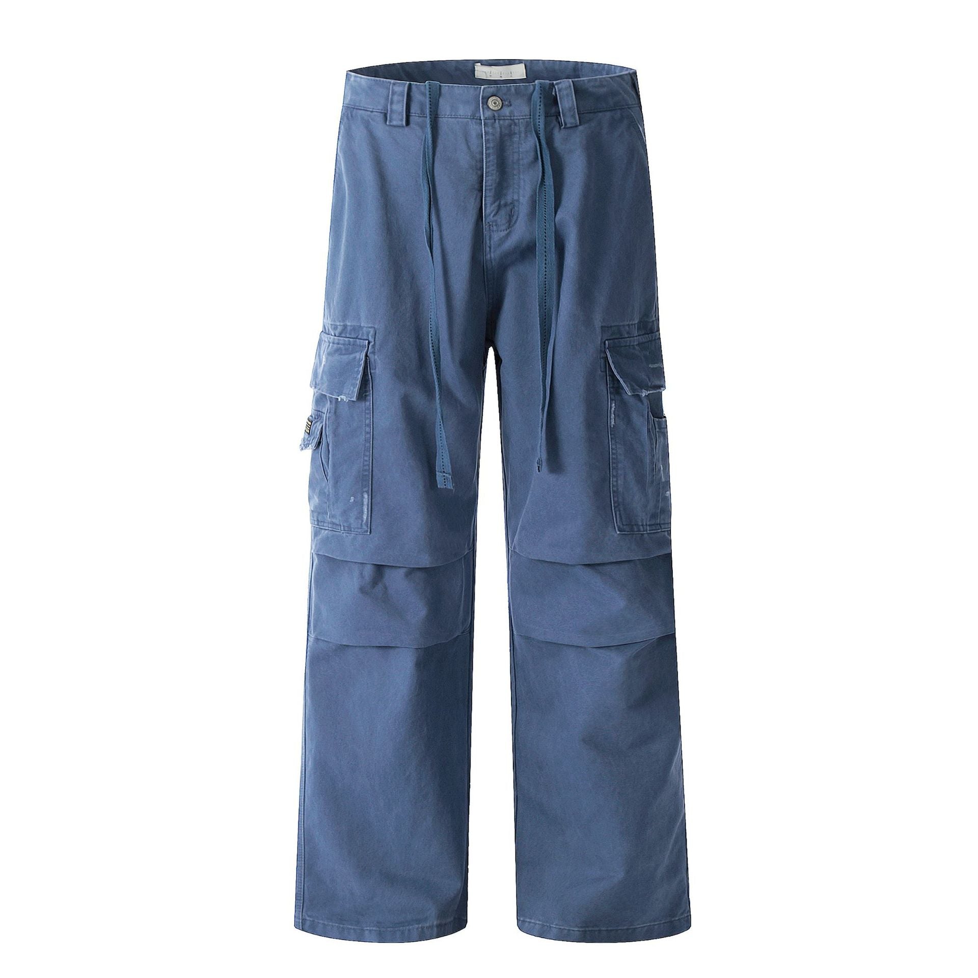 11KN Drawstring Retro Straight Loose Casual Pants