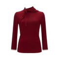 MAMC Soft Drape Tie-Front Long-Sleeve Top
