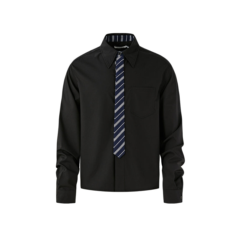 KREATE Stitched Plaid Long-sleeved Shirt