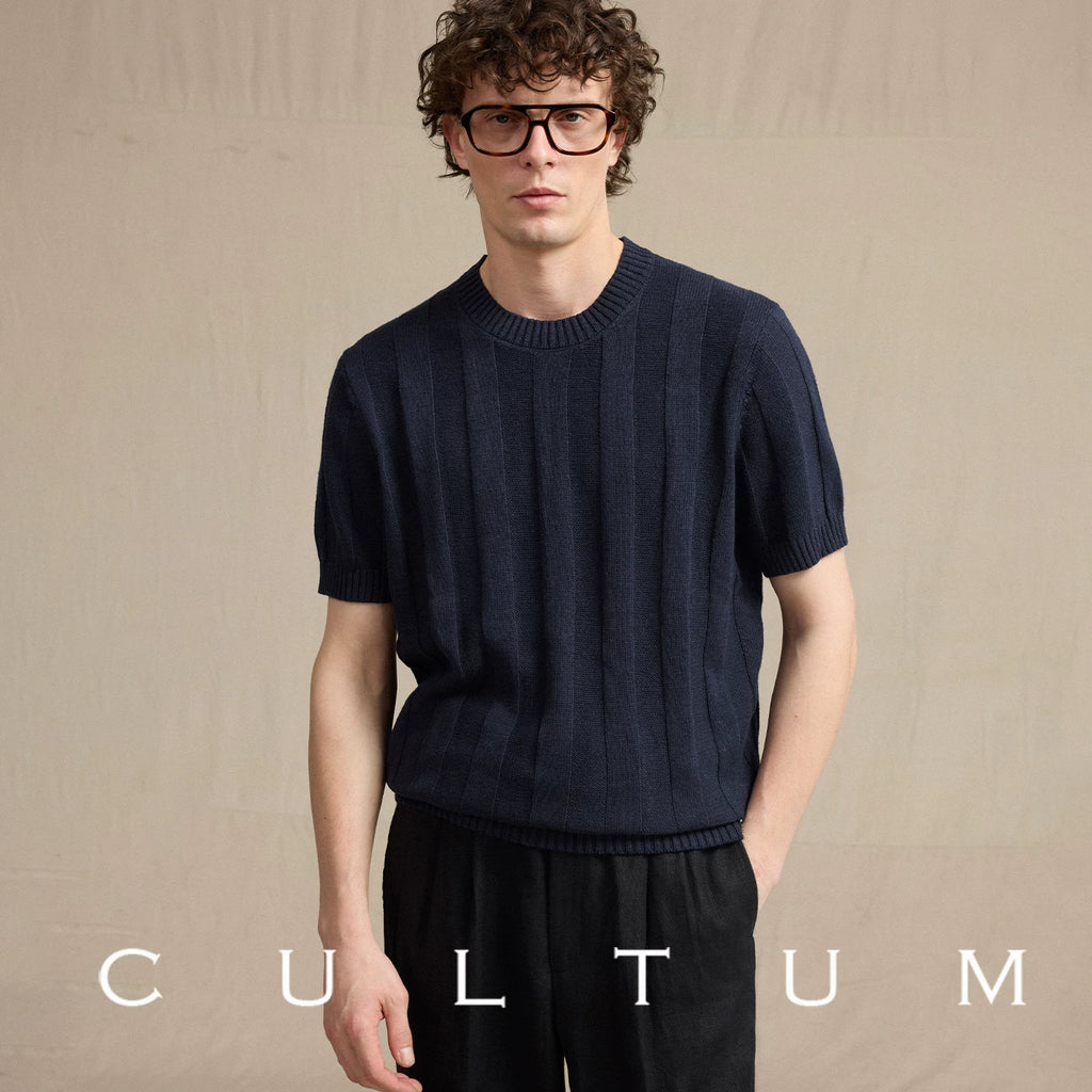 CULTUM Striped Breathable Crewneck Tee