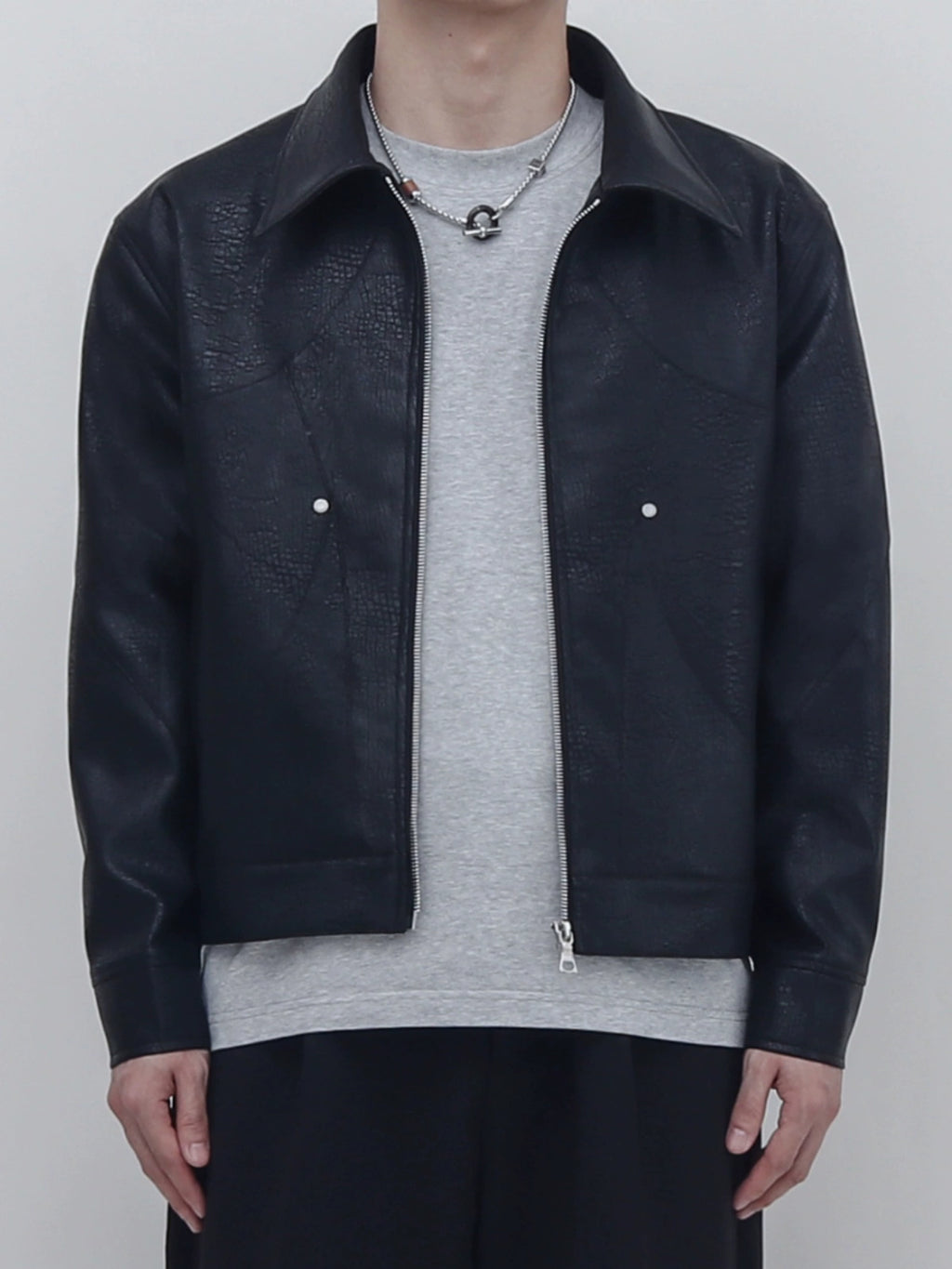 PERDU Snake Stitching Rivet Versatile Vintage Jacket