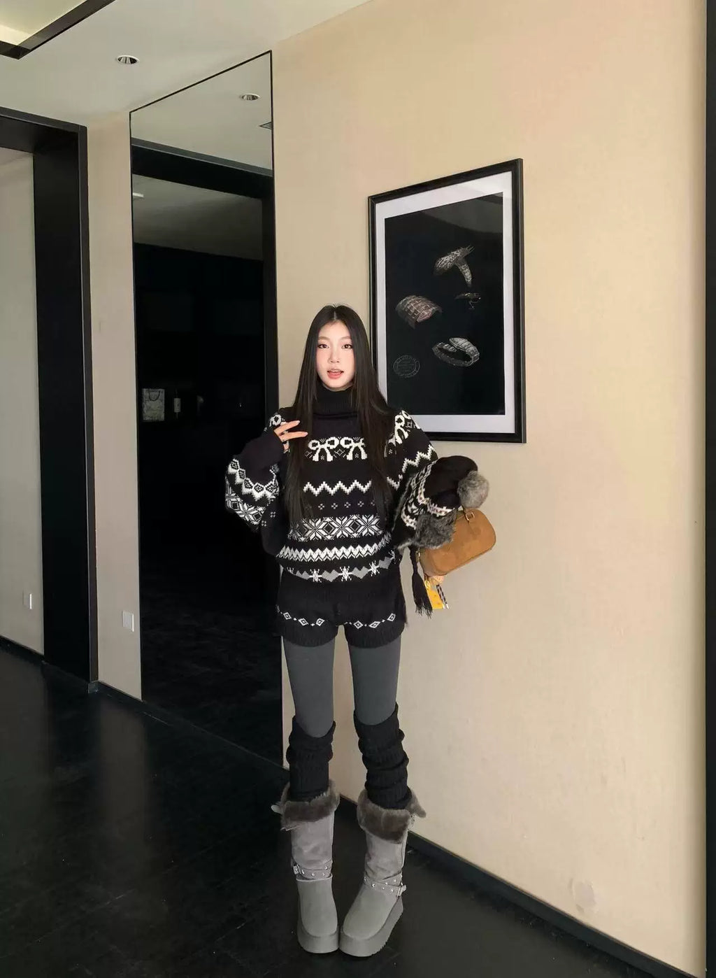WITHMIN Loose Lazy Style Knitted Fashion Suit
