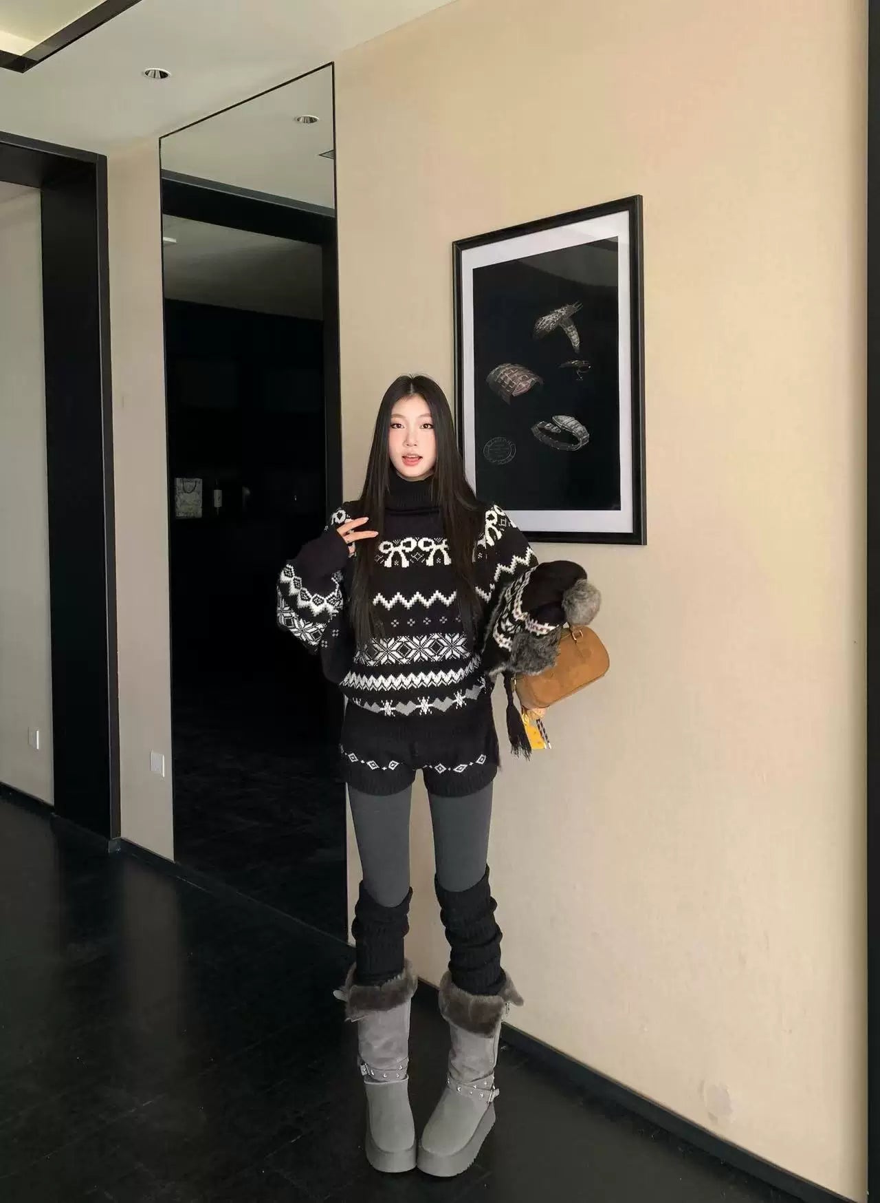 WITHMIN Loose Lazy Style Knitted Fashion Suit
