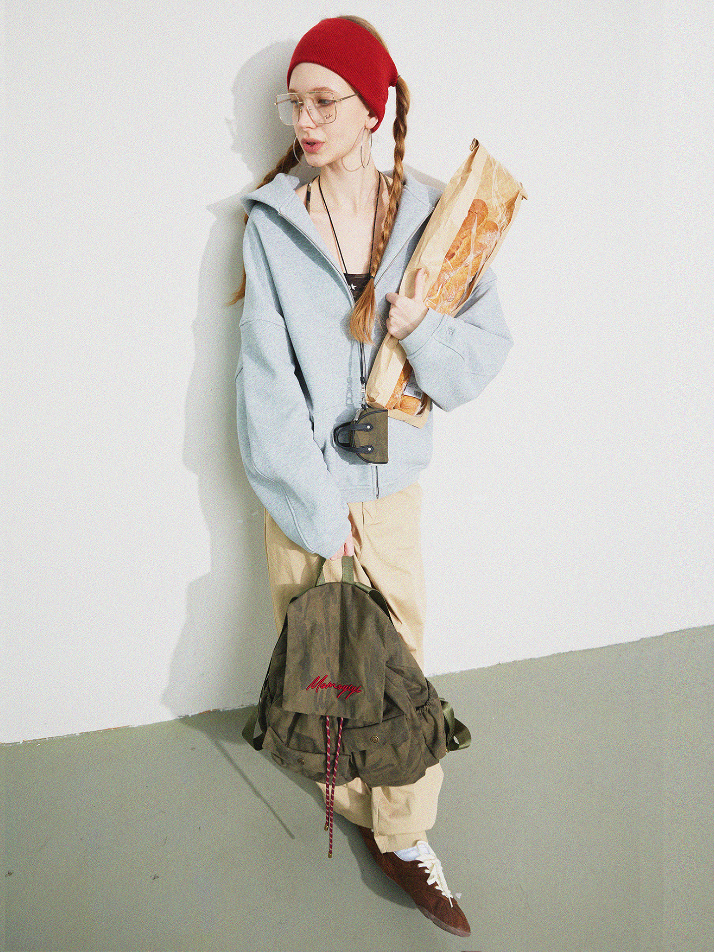 Momogigi Vintage Camouflage Canvas Large Capacity Backpack