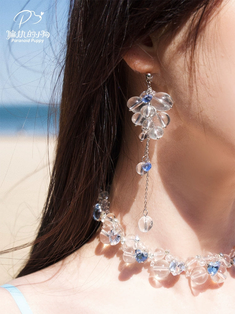 ParanoidP Crystal Beaded Tassel Earrings