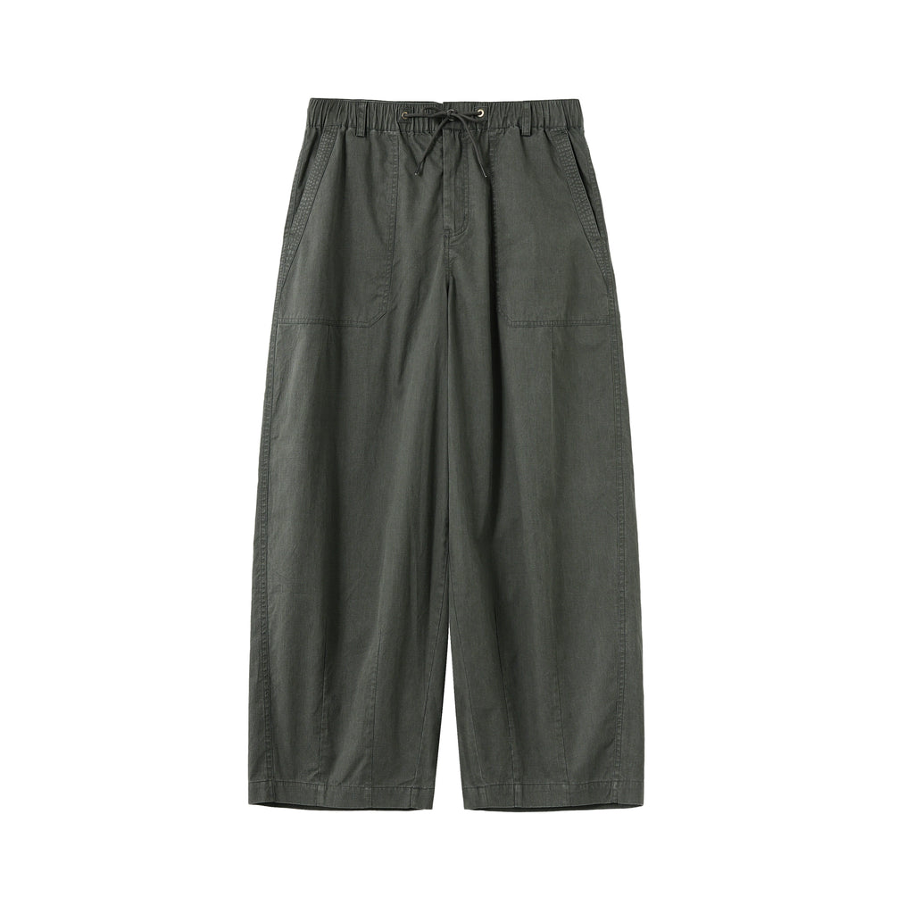 BUTTBILL enzyme washed silhouette commuter deck Japanese straight loose Pants