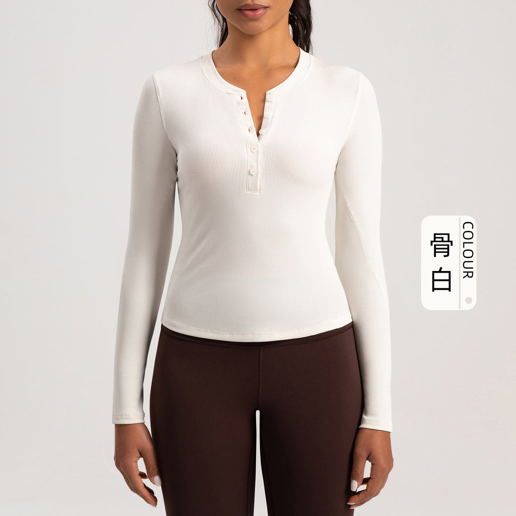 Athena Lulu Henley Shirt Sports Yoga Suit