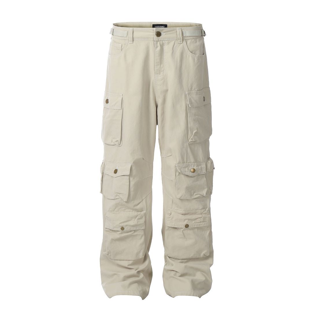 11KN Mid-Rise Wide-Leg Cargo Pants