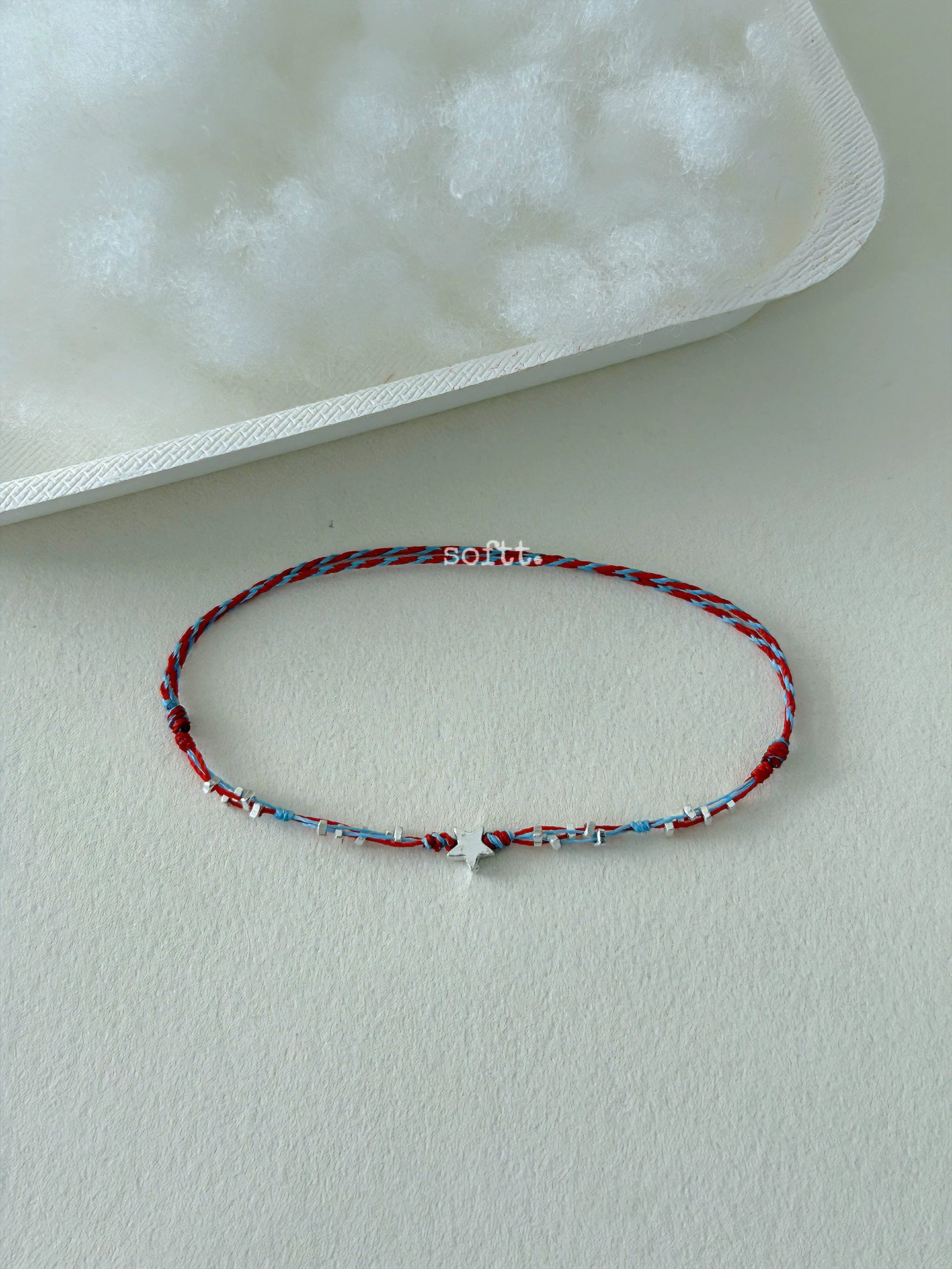softt Sterling Silver Star Charm Braided Bracelet
