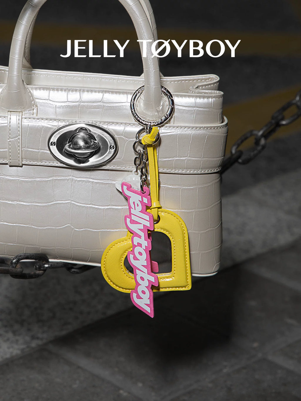JELLY TOYBOY Denim Blue Heart Pendant Bag Charm