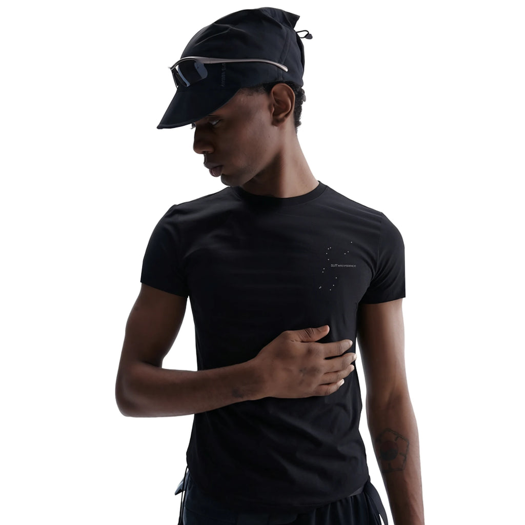 BEVAN UP Scattered Print 260g Breathable Slim Fit Cropped Tee
