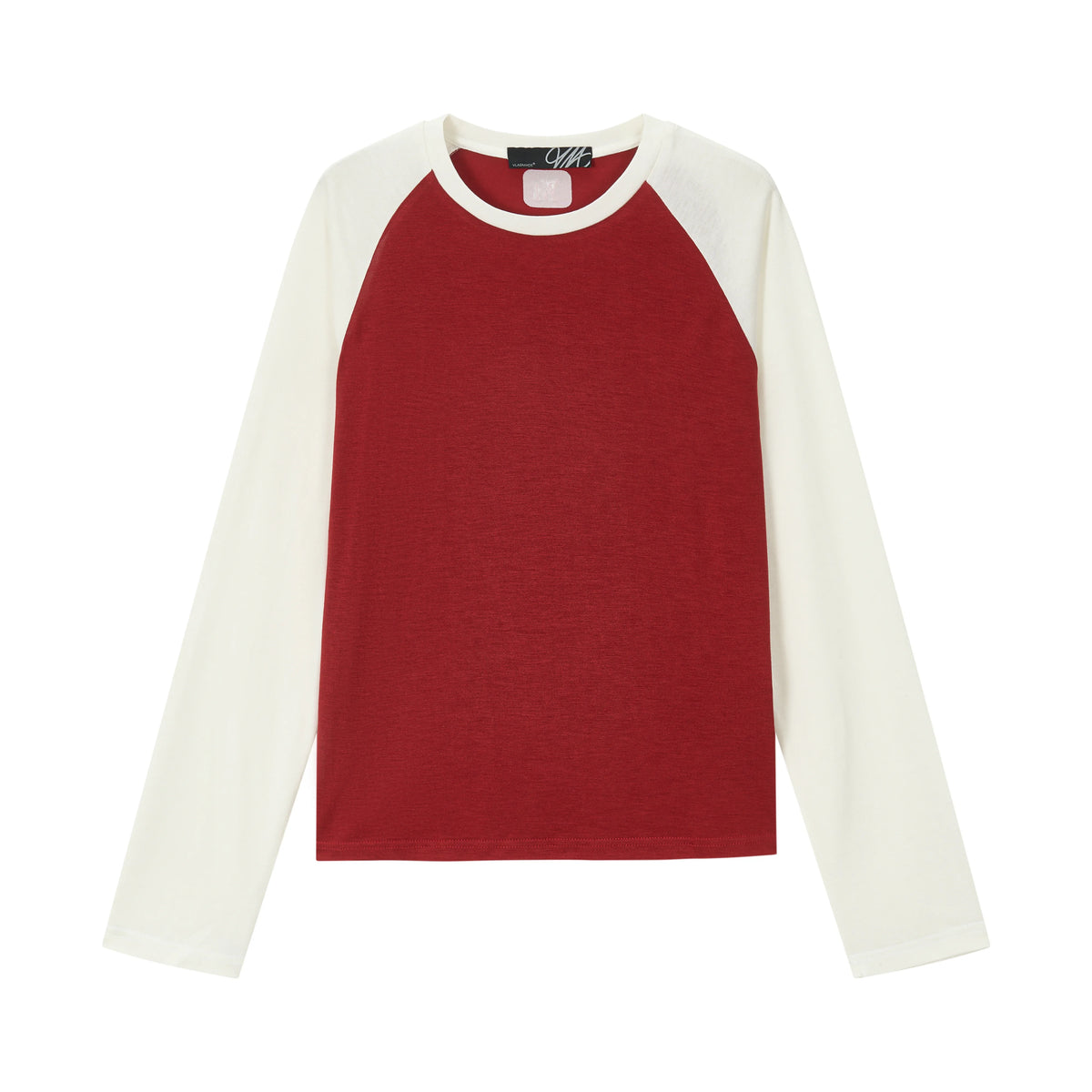 VLABMADE Color-Block 260g Breathable Cropped Long-Sleeve Tee
