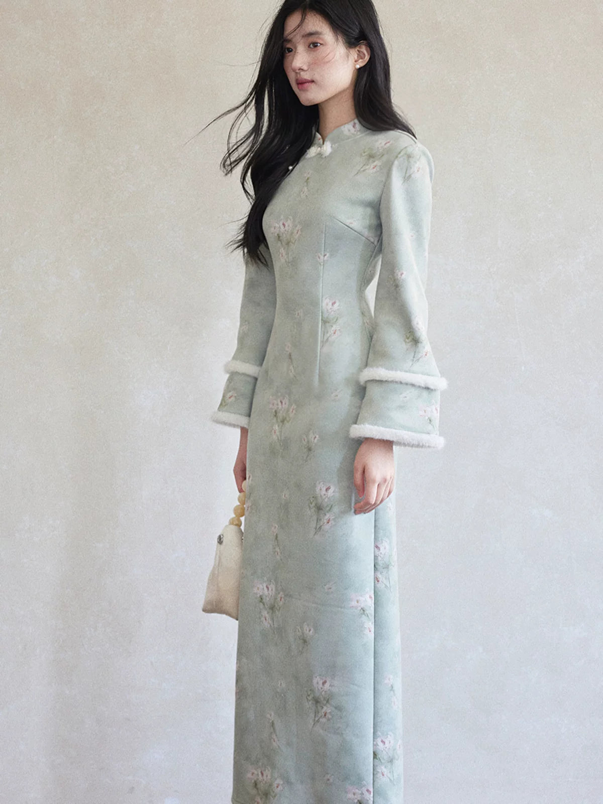 TYANG New Chinese Style Suede Cheongsam Dress