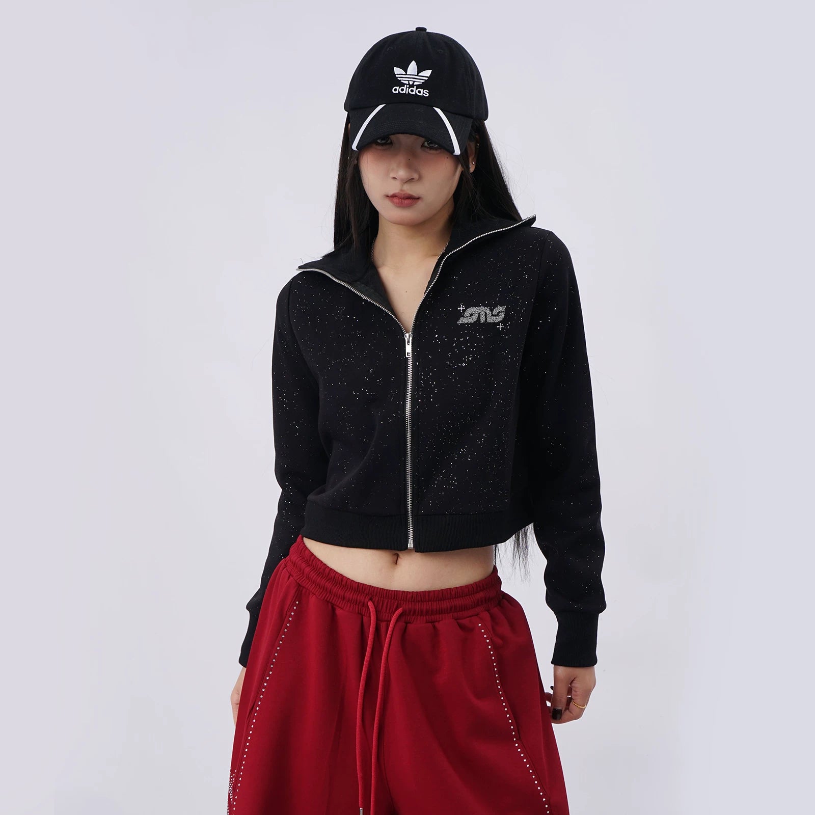 SAMUSAN Hot Diamond Casual Loose Sweatpants Wide Leg Pants
