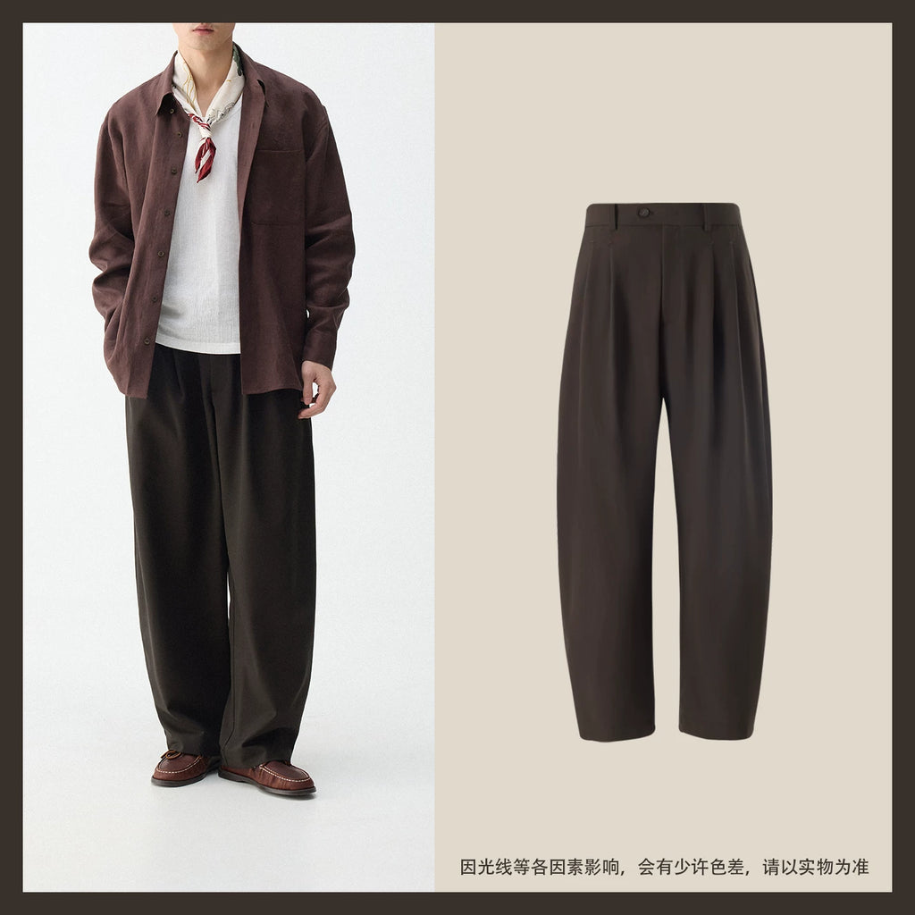 CULTUM Wide-Leg Pleated Trousers