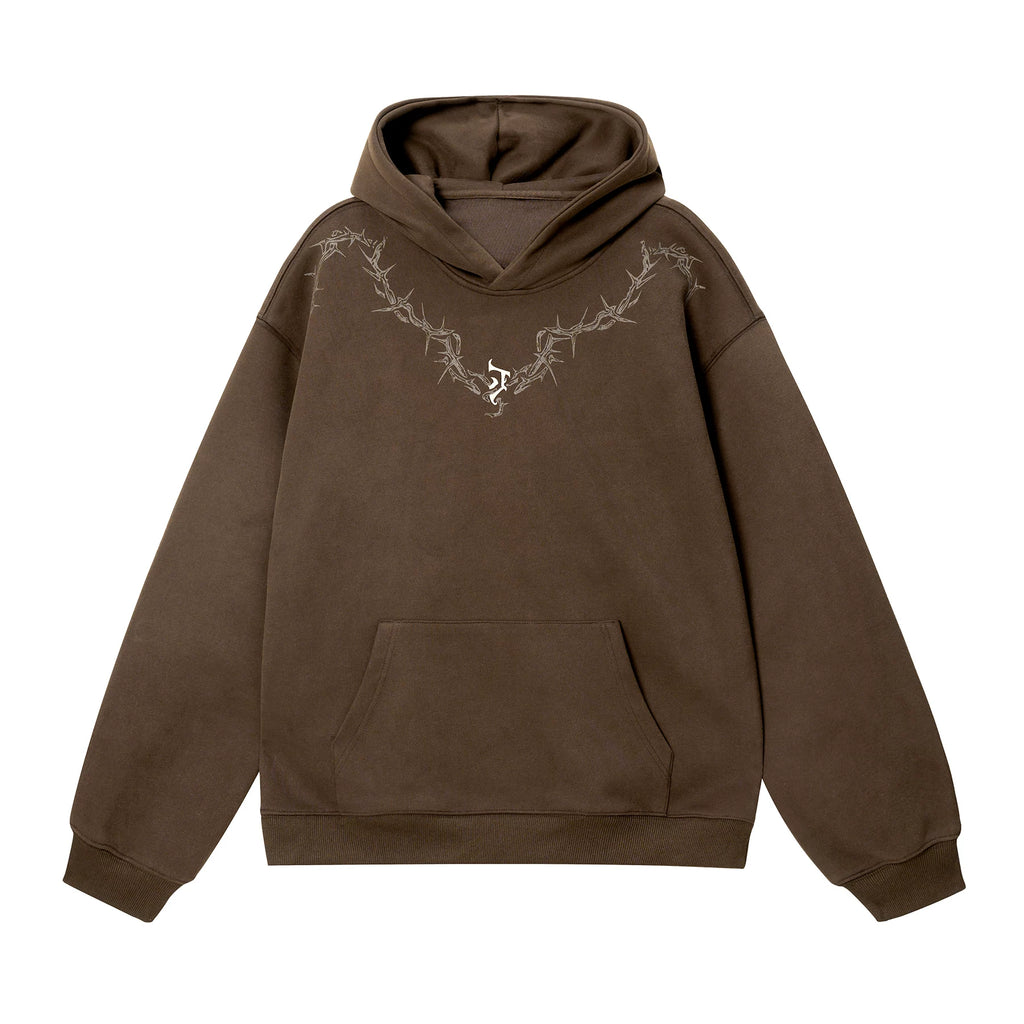 JHYQ Thorn Print Hooded Fir