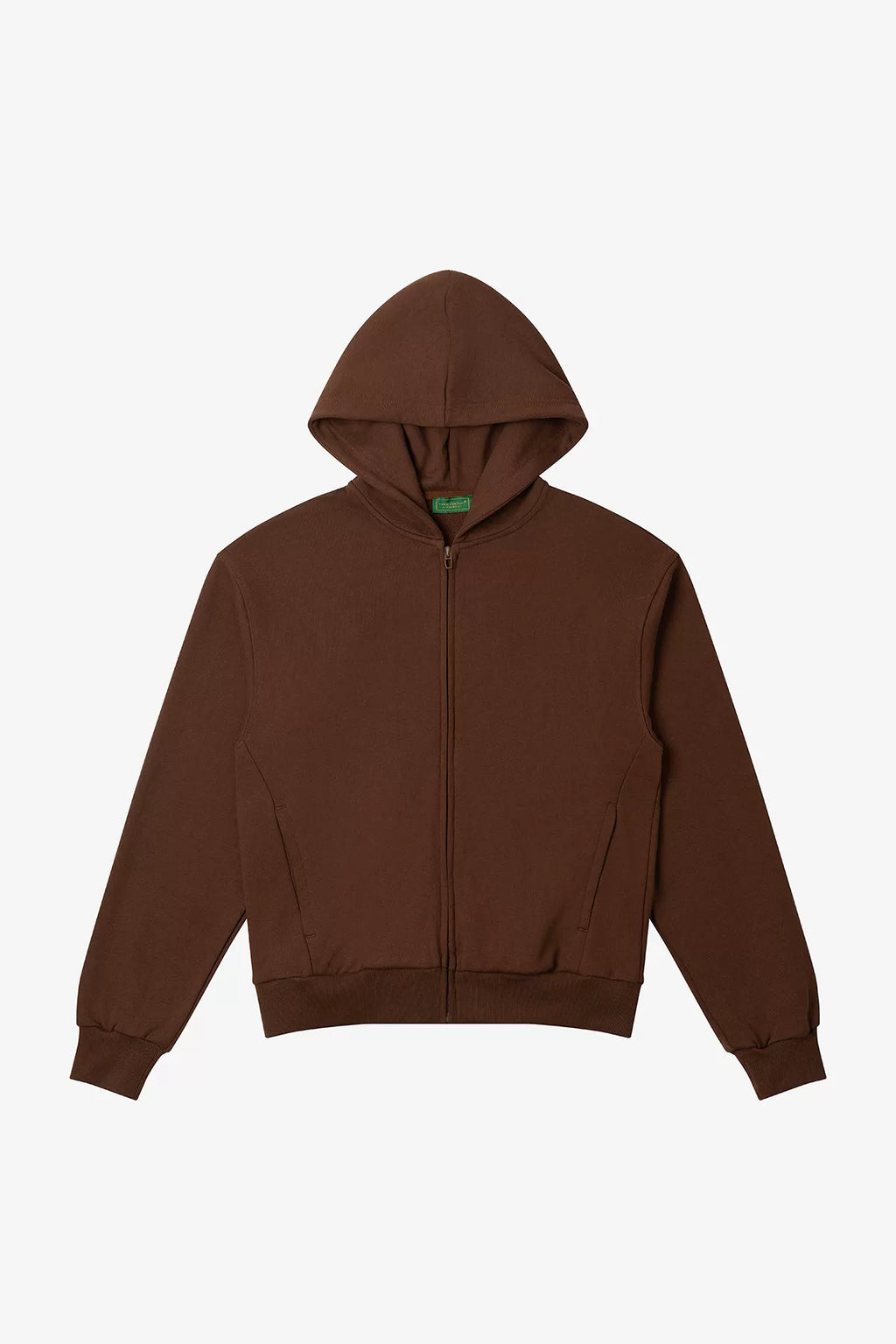 NO LOGO 400g Brushed Fleece Loose Fit Zip-Up Hoodie