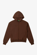 NO LOGO 400g Brushed Fleece Loose Fit Zip-Up Hoodie