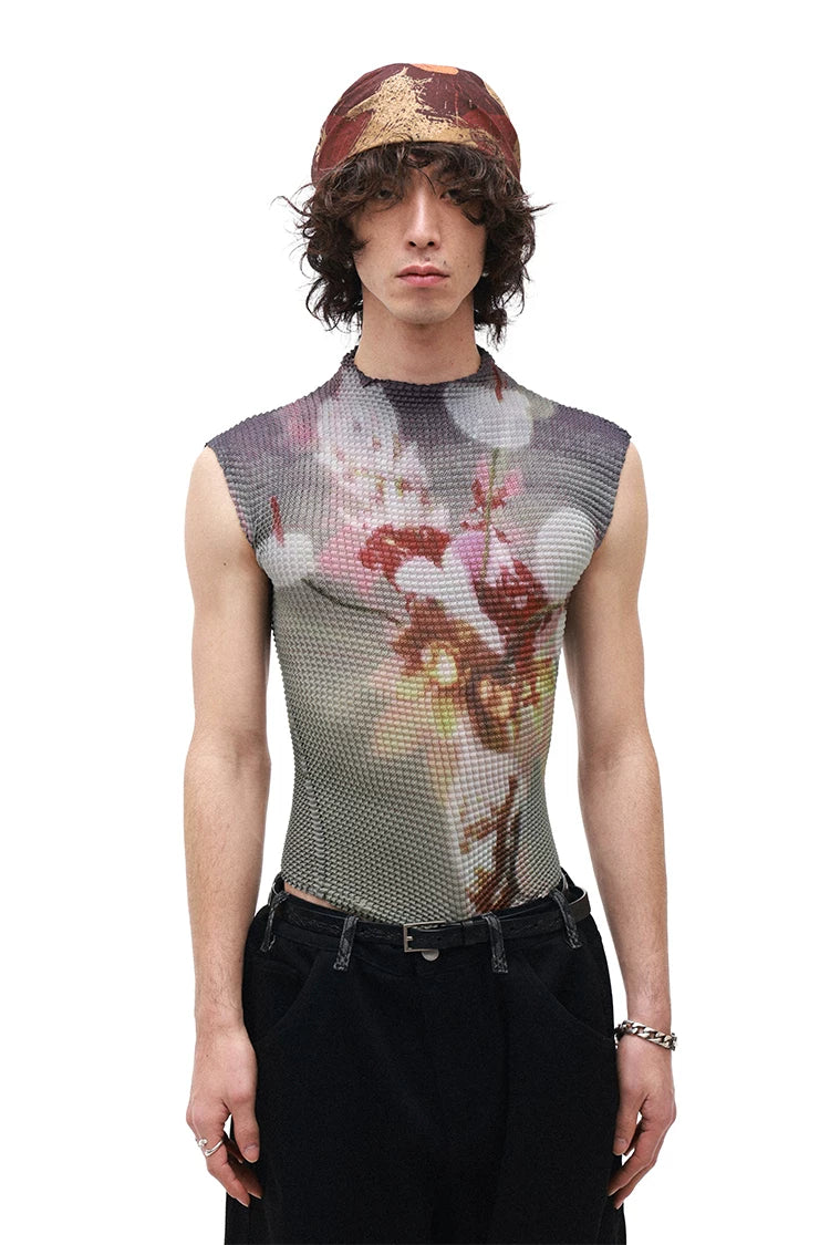 PHYS Retro Embossed Thorn Flower First Layer Cowhide Belt