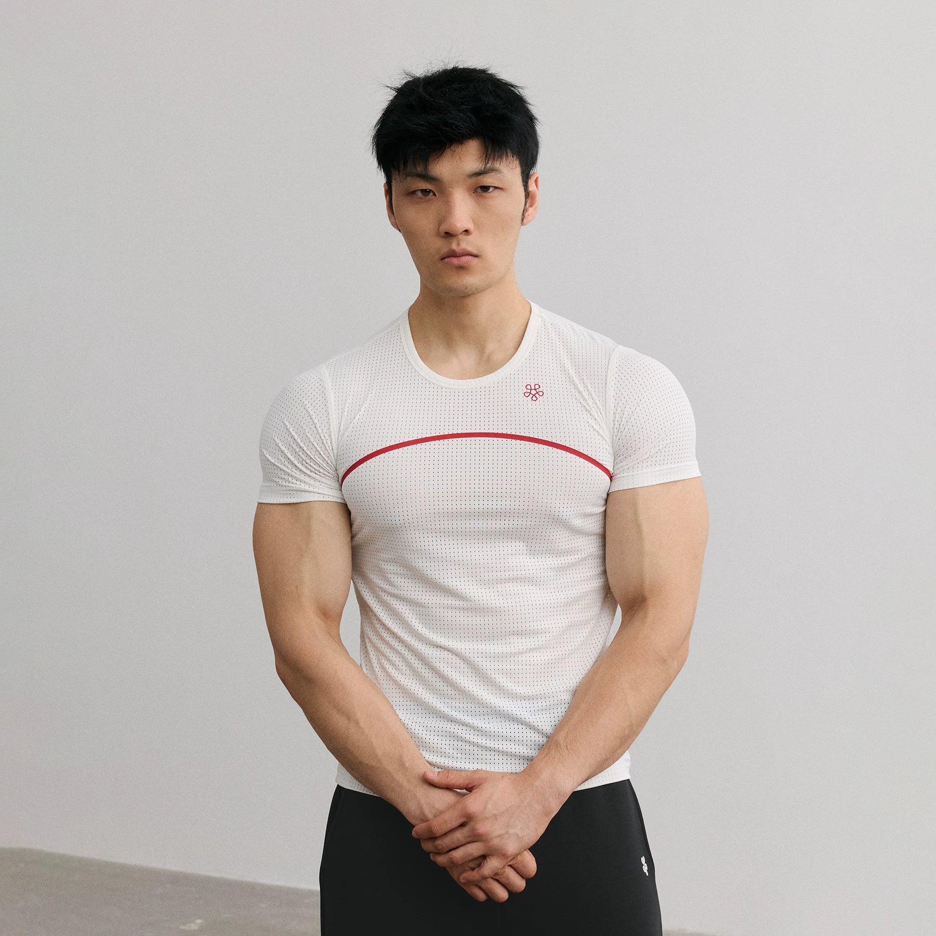 AFTERGLOW Mesh Taped Logo 210g Breathable Slim Fit Tee