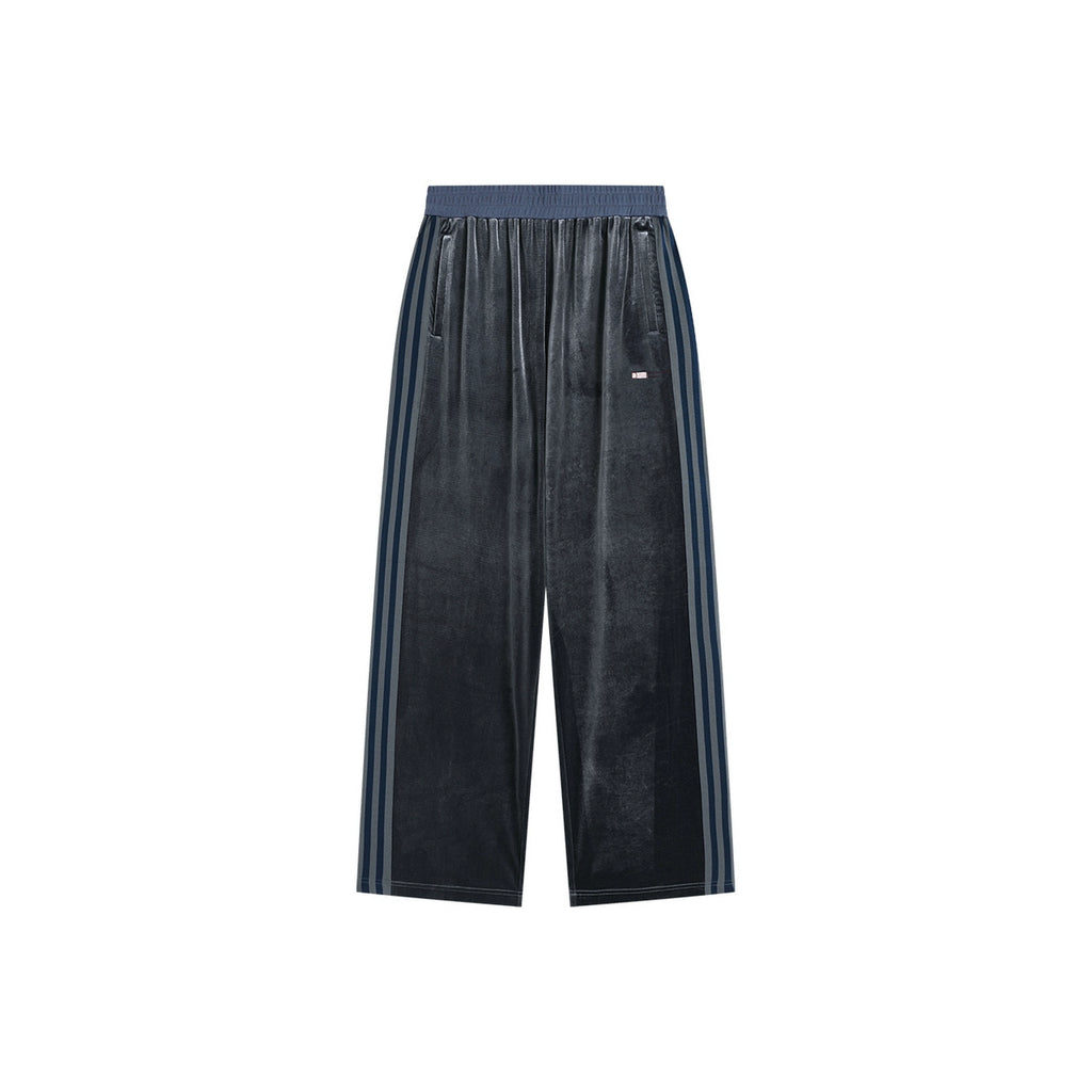 ATRY Contrast Velvet Straight Wide Leg Pants