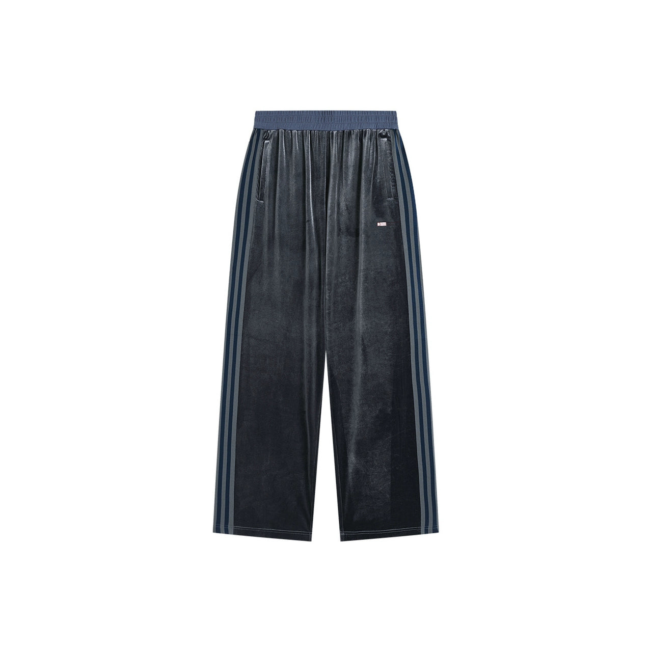 ATRY Contrast Velvet Straight Wide Leg Pants