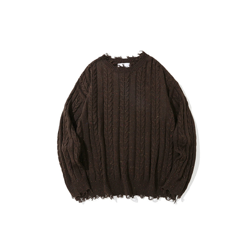 ALOHA Vintage Lazy Slack Twist Striped Sweater