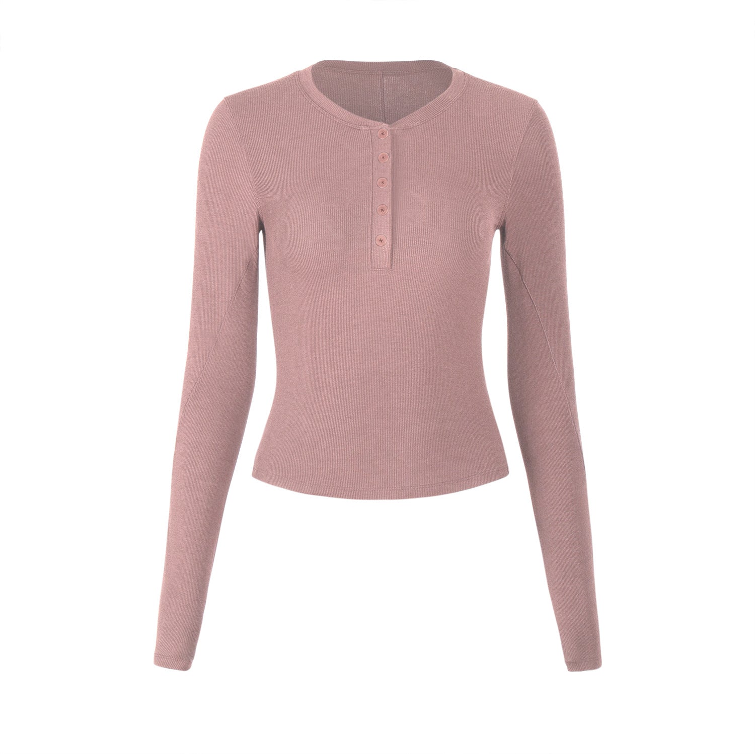 Athena Lulu Slim Fit Button Henry Collar Yoga Top