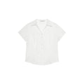 FUNKYFUN White Burnout Embroidery Slim-Fit V-Neck Tee