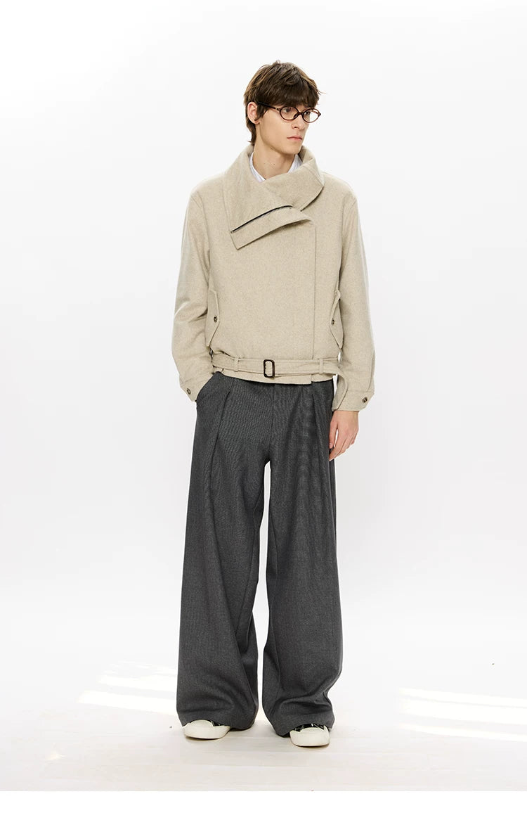 KREATE 50% Merino Wool Slanted Zip Multi-neck Jacket
