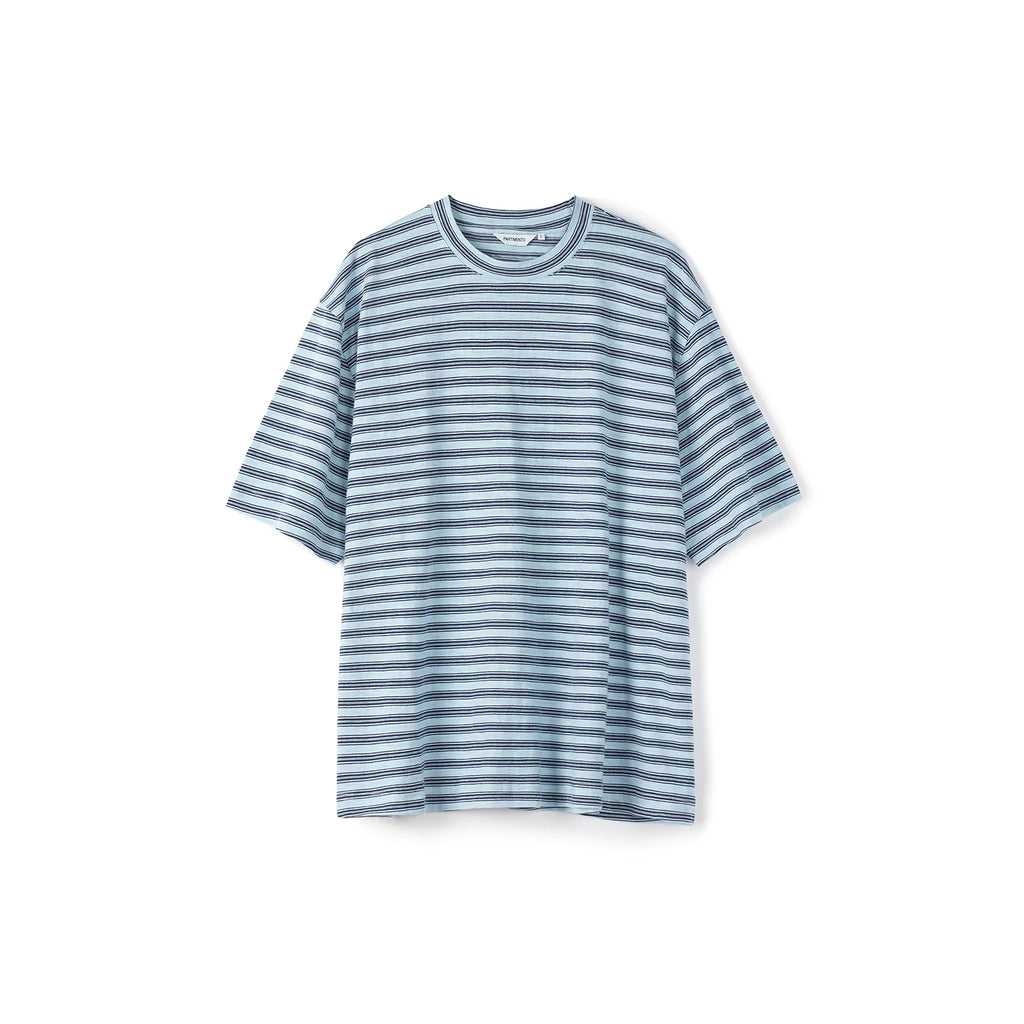 PARTIMENTO Striped 180g Breathable Loose-Fit Tee