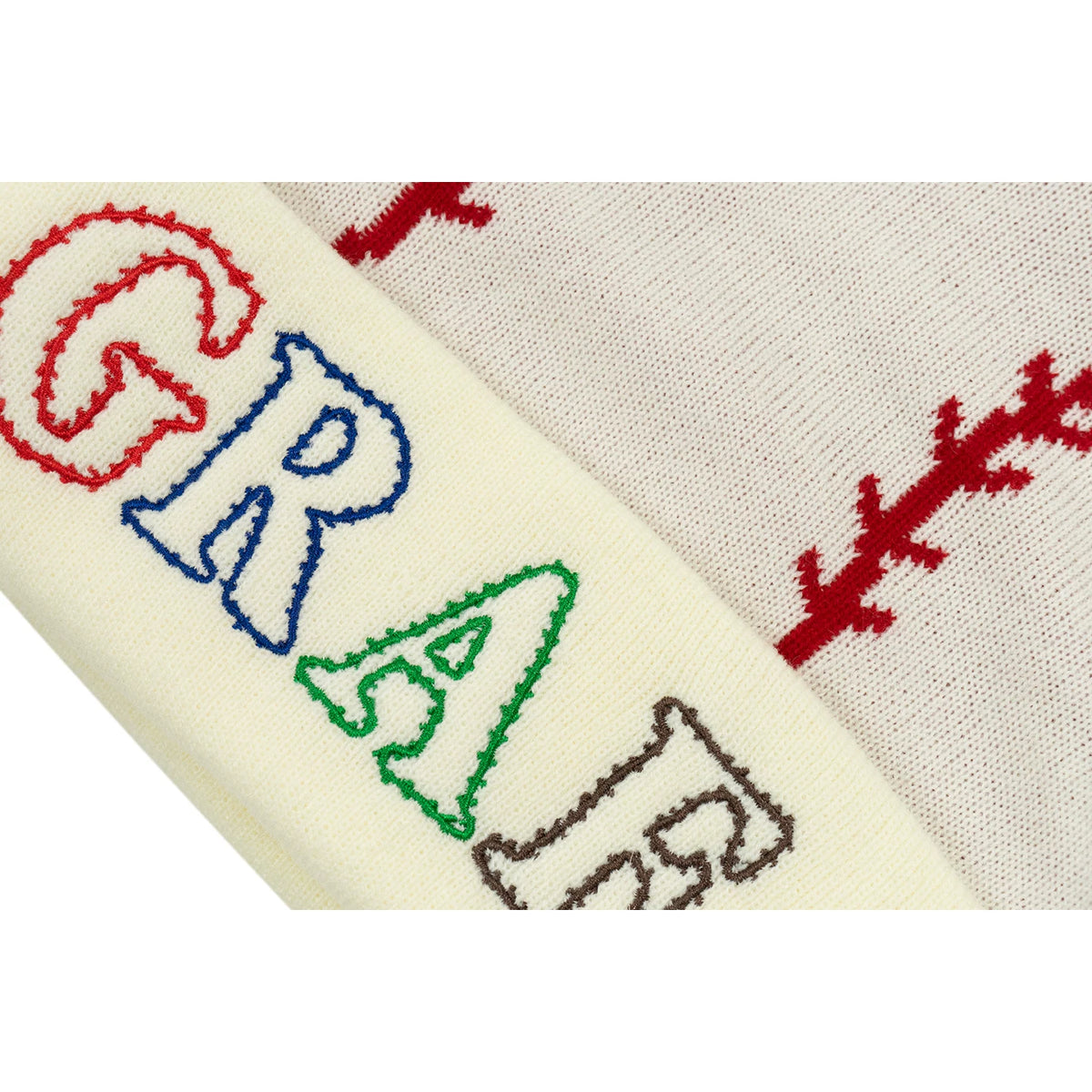 GRAF Baseball-Style Red Stitching Knit Beanie