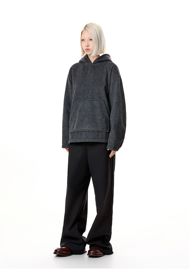 MADEEXTREME Double-sided woolen silhouette Hooded Jacket