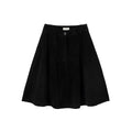 RPB BRAND Chenille Velvet Draped High-Waist A-Line Midi Skirt